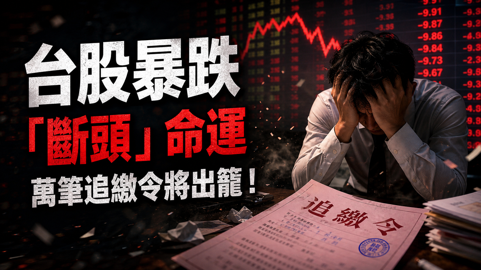 你知道什麼是融資嗎？若台股暴跌，融資戶難逃「斷頭」命運…萬筆追繳令將出籠！