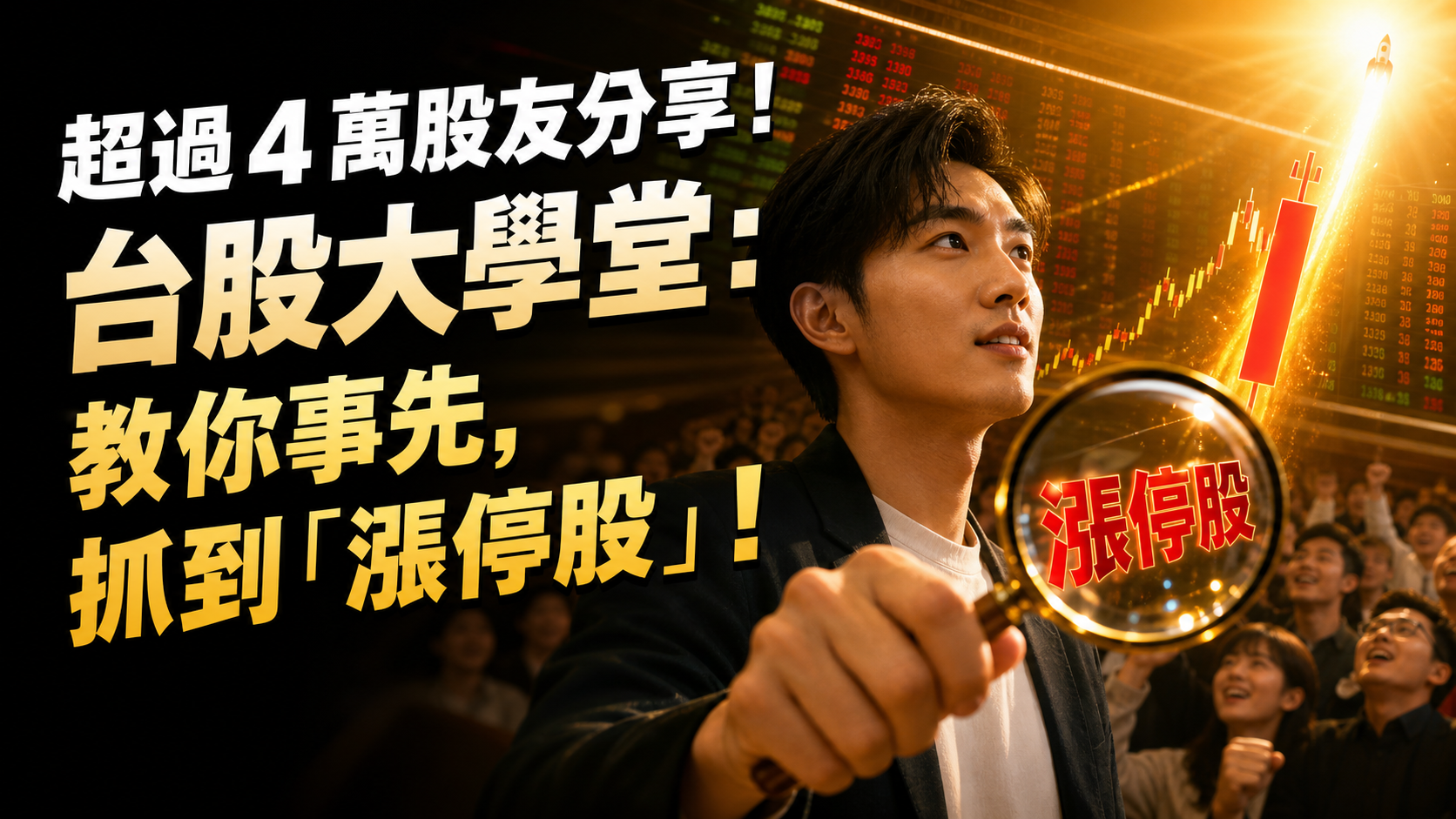 超過 4 萬股友分享！台股大學堂：教你事先，抓到「漲停股」！