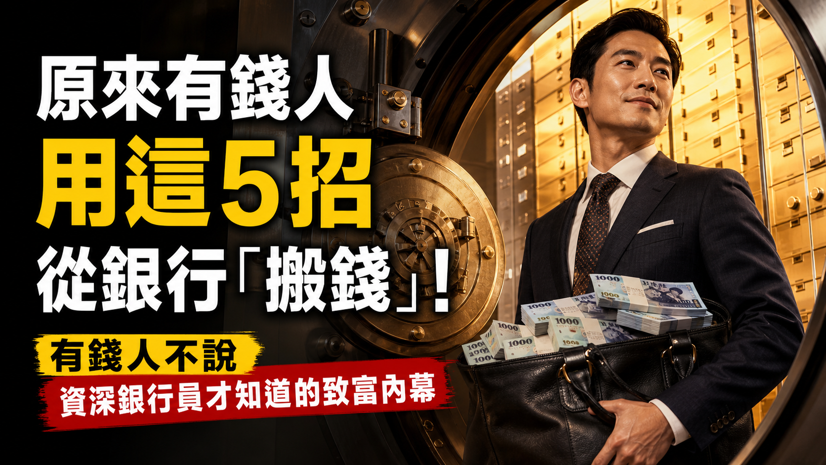 原來有錢人用這５招從銀行「搬錢」! 有錢人不說，資深銀行員才知道的致富內幕