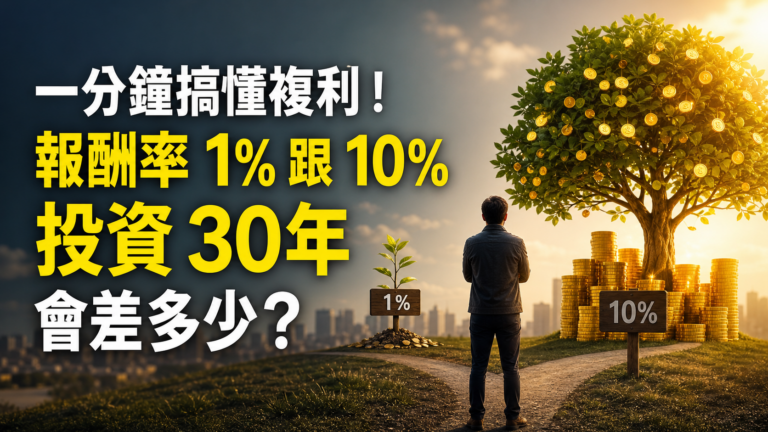 一分鐘搞懂複利！報酬率 1% 跟 10% 的商品，投資 30年會差多少？試算給你看！