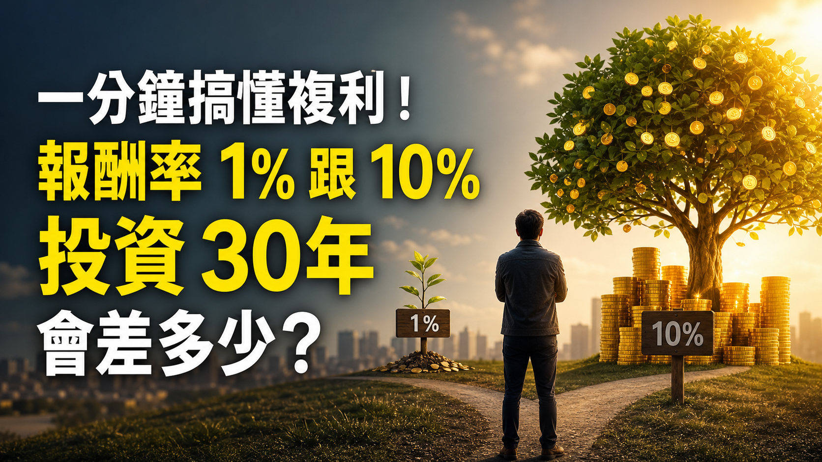 一分鐘搞懂複利！報酬率 1% 跟 10% 的商品，投資 30年會差多少？試算給你看！
