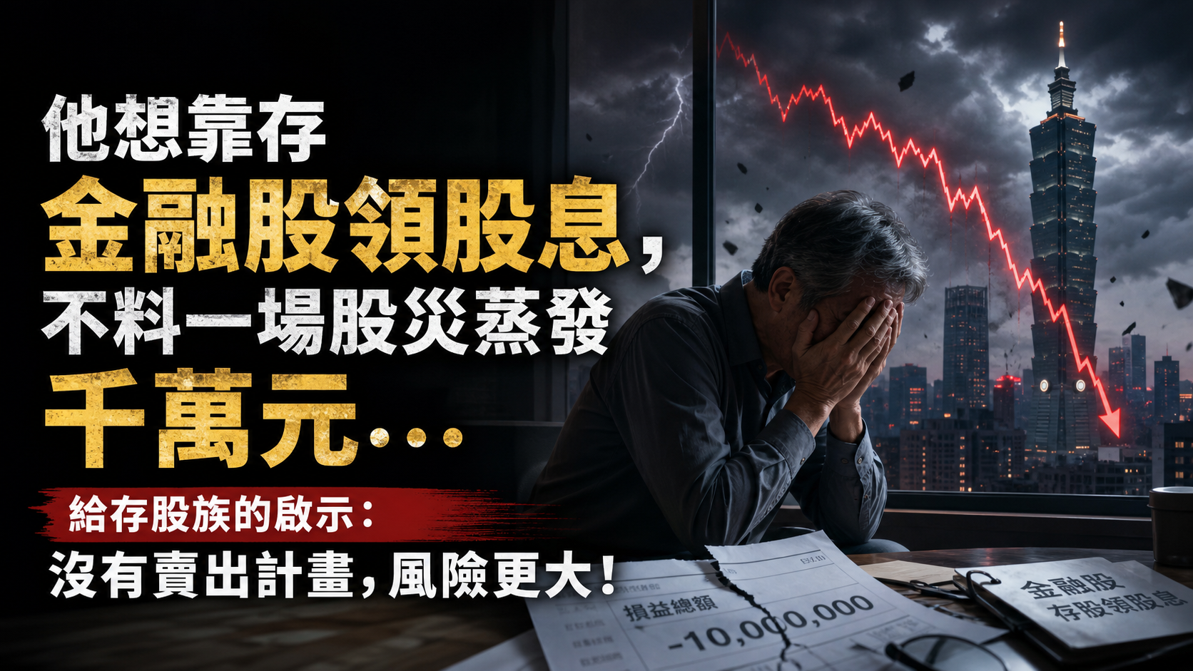 他想靠存 金融股領股息，不料一場股災蒸發 千萬元…給存股族的啟示：沒有賣出計畫，風險更大！