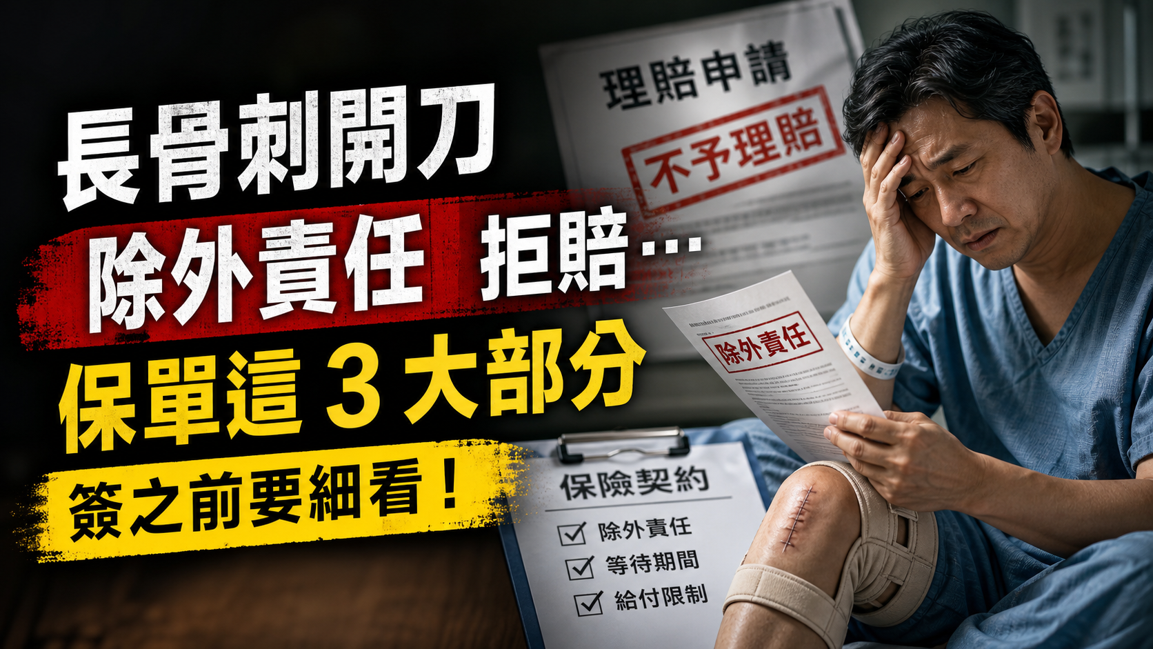 長骨刺開刀 被保險公司用「除外責任」拒賠… 保單這 3 大部分 簽之前要細看！