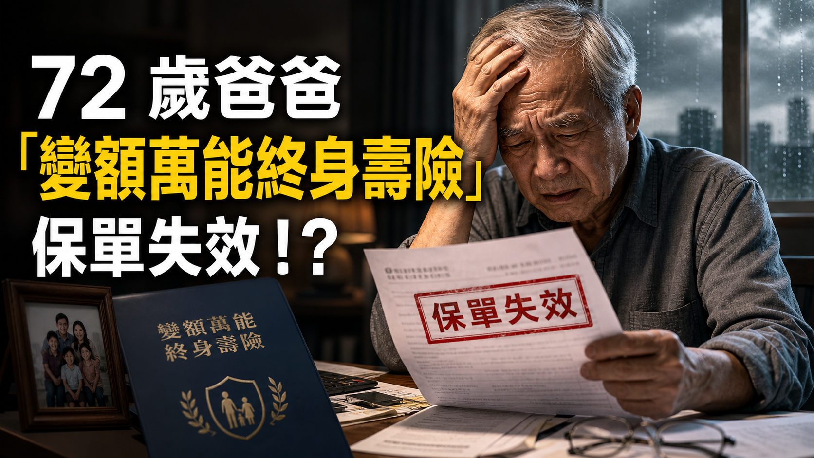 72 歲爸爸 將老本投入「變額萬能終身壽險」… 六年後，卻通知 保單失效！？
