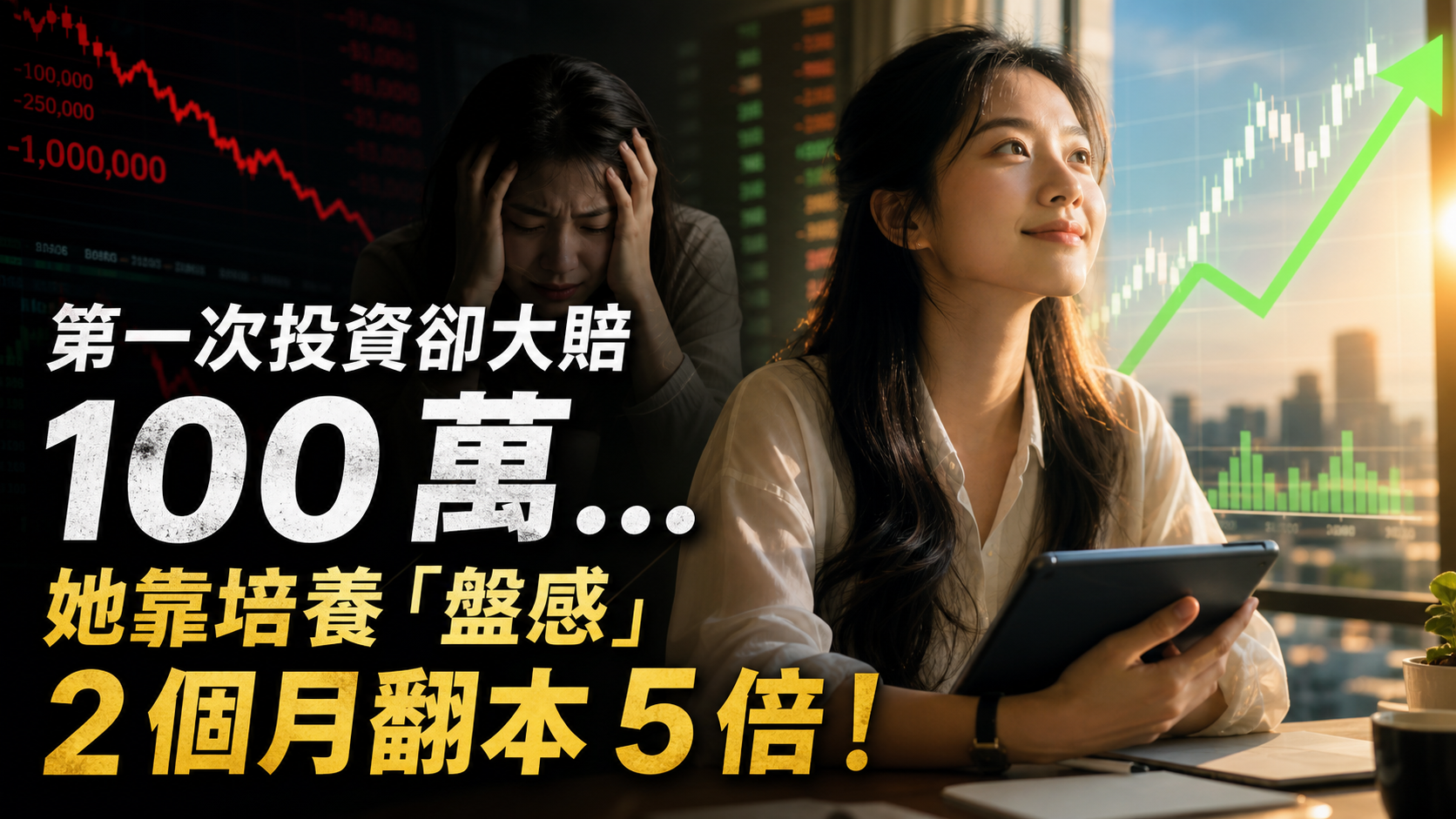 跟著財經老師玩股 第一次投資卻大賠 100 萬… 她靠培養「盤感」 2 個月翻本 5 倍！