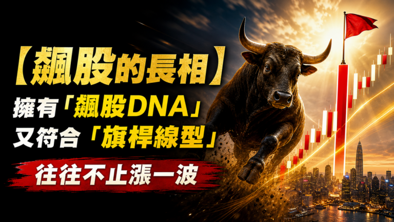 【飆股的長相】如果一檔股票擁有「飆股DNA」又符合「旗桿線型」，往往不止漲一波