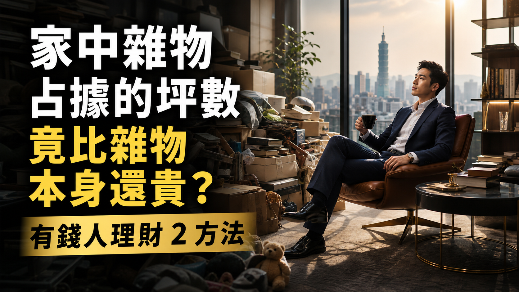 家中雜物占據的坪數 竟比雜物本身還貴？有錢人理財 2 方法，讓你不怕沒錢花！