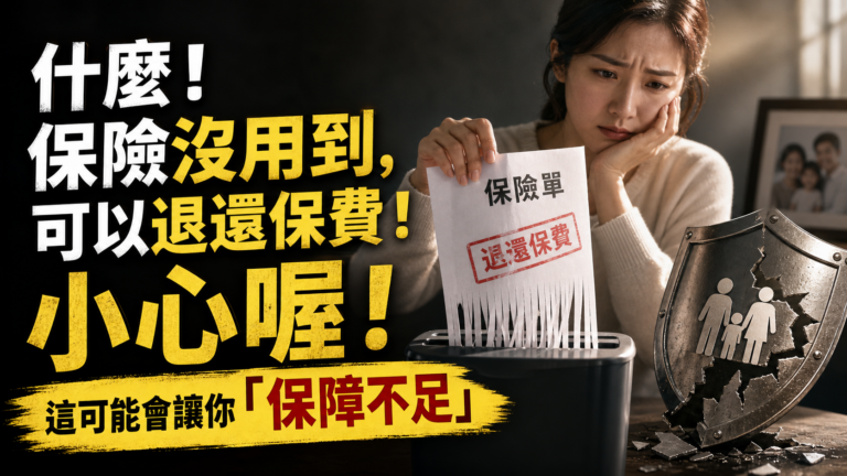 什麼！保險沒用到，可以退還保費！太划算啦…小心喔！這可能會讓你「保障不足」