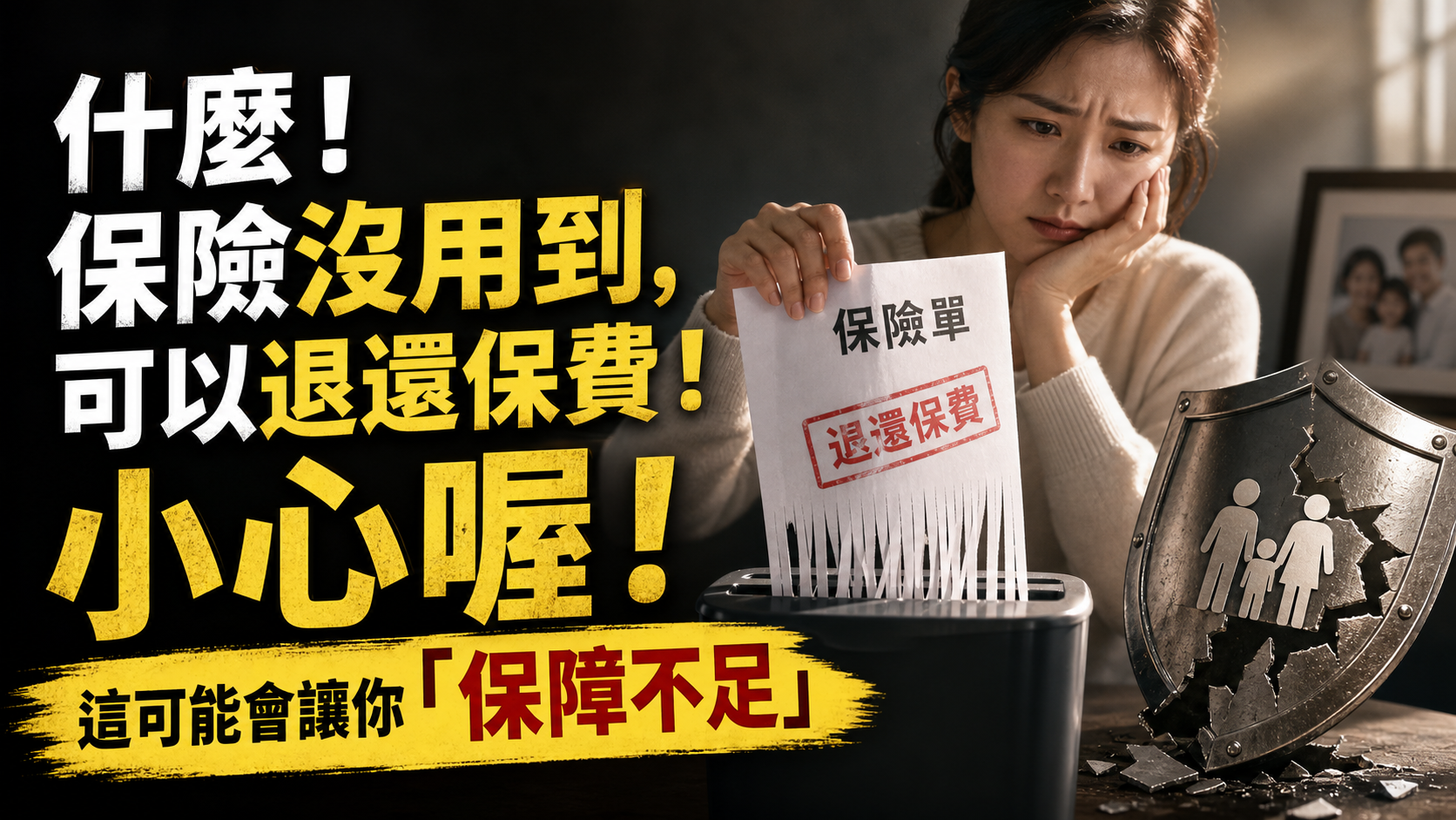 什麼！保險沒用到，可以退還保費！太划算啦…小心喔！這可能會讓你「保障不足」