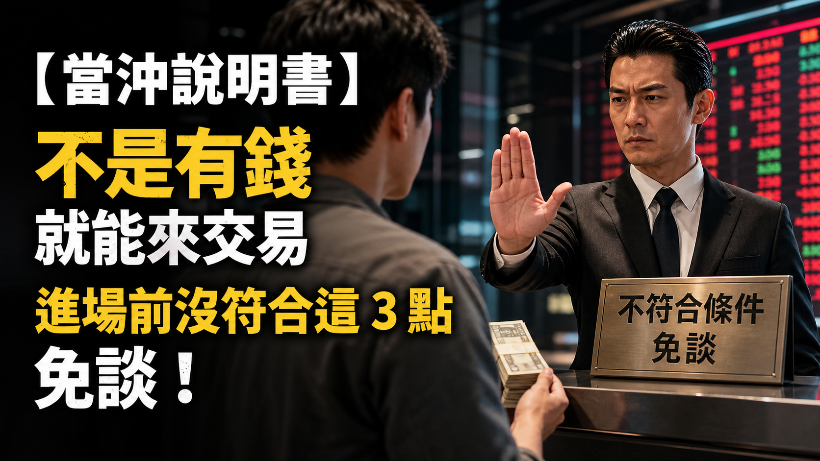 【當沖說明書】不是有錢就能來交易，進場前沒符合這 3 點，免談！