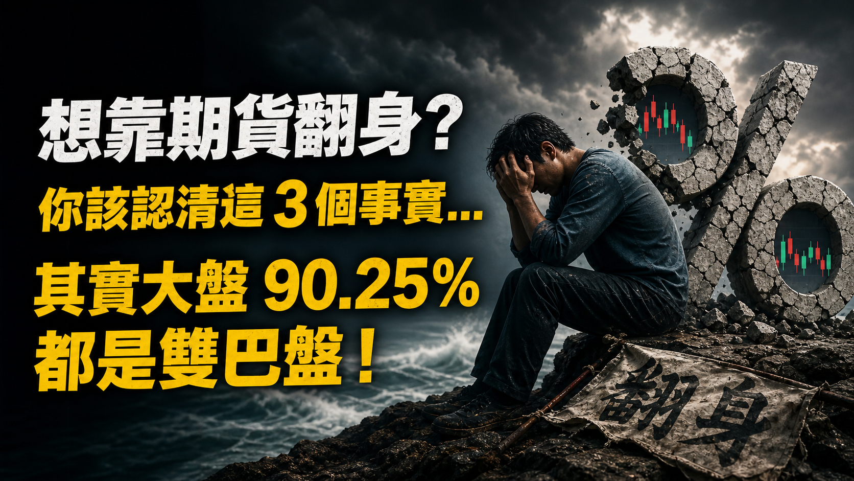 想靠期貨翻身？你該認清這 3 個事實…其實大盤 90.25%都是雙巴盤！（勸世文）