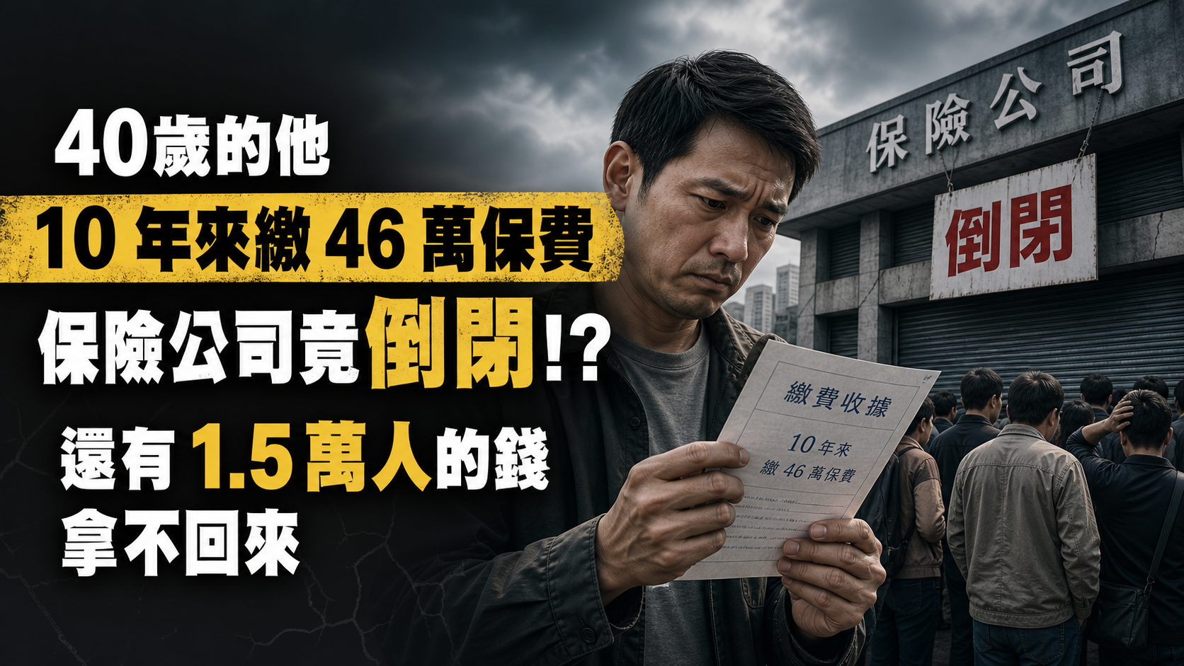 40歲的他 10 年來繳 46 萬保費，保險公司竟倒閉！？還有 1.5 萬人的錢拿不回來