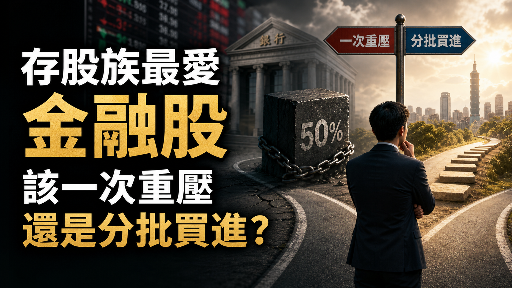 存股族最愛的金融股，該一次重壓 還是分批買進？財經作家：做錯了，報酬就少 50％