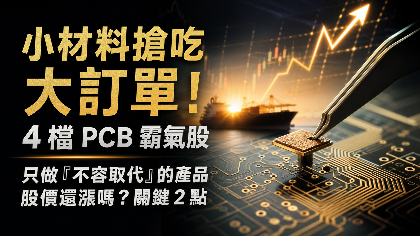 小材料搶吃大訂單！4 檔 PCB 霸氣股：只做『不容取代』的產品，股價還漲嗎？關鍵 2 點