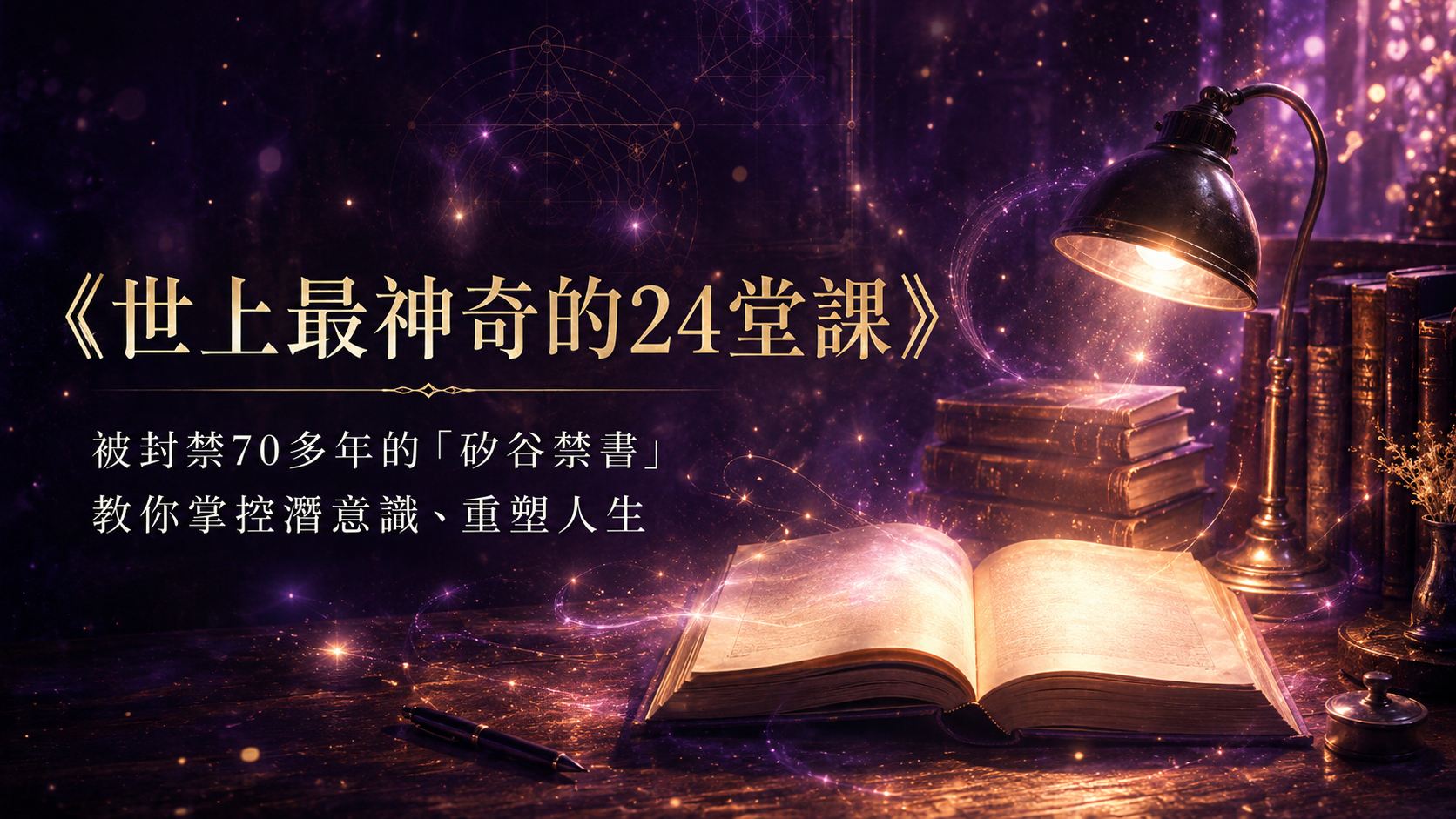 《世上最神奇的24堂課》：被封禁70多年的「矽谷禁書」，教你掌控潛意識、重塑人生