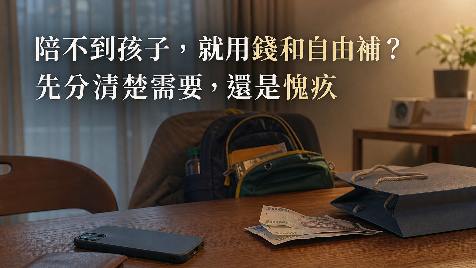 陪不到孩子，就用錢和自由補？先分清楚你補的是他的需要，還是自己的愧疚
