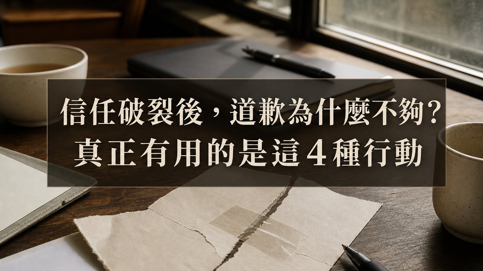 信任破裂後，道歉為什麼不夠？真正有用的是這4種行動