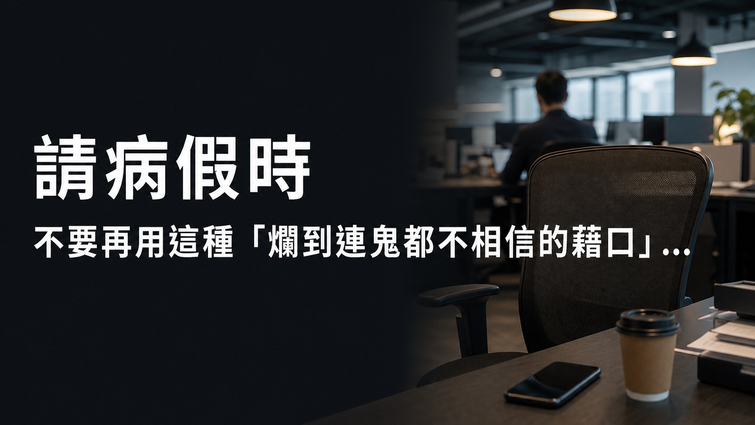 請病假時 不要再用這種「爛到連鬼都不相信的藉口」… 小心！16%的僱主會解雇亂請假的員工…