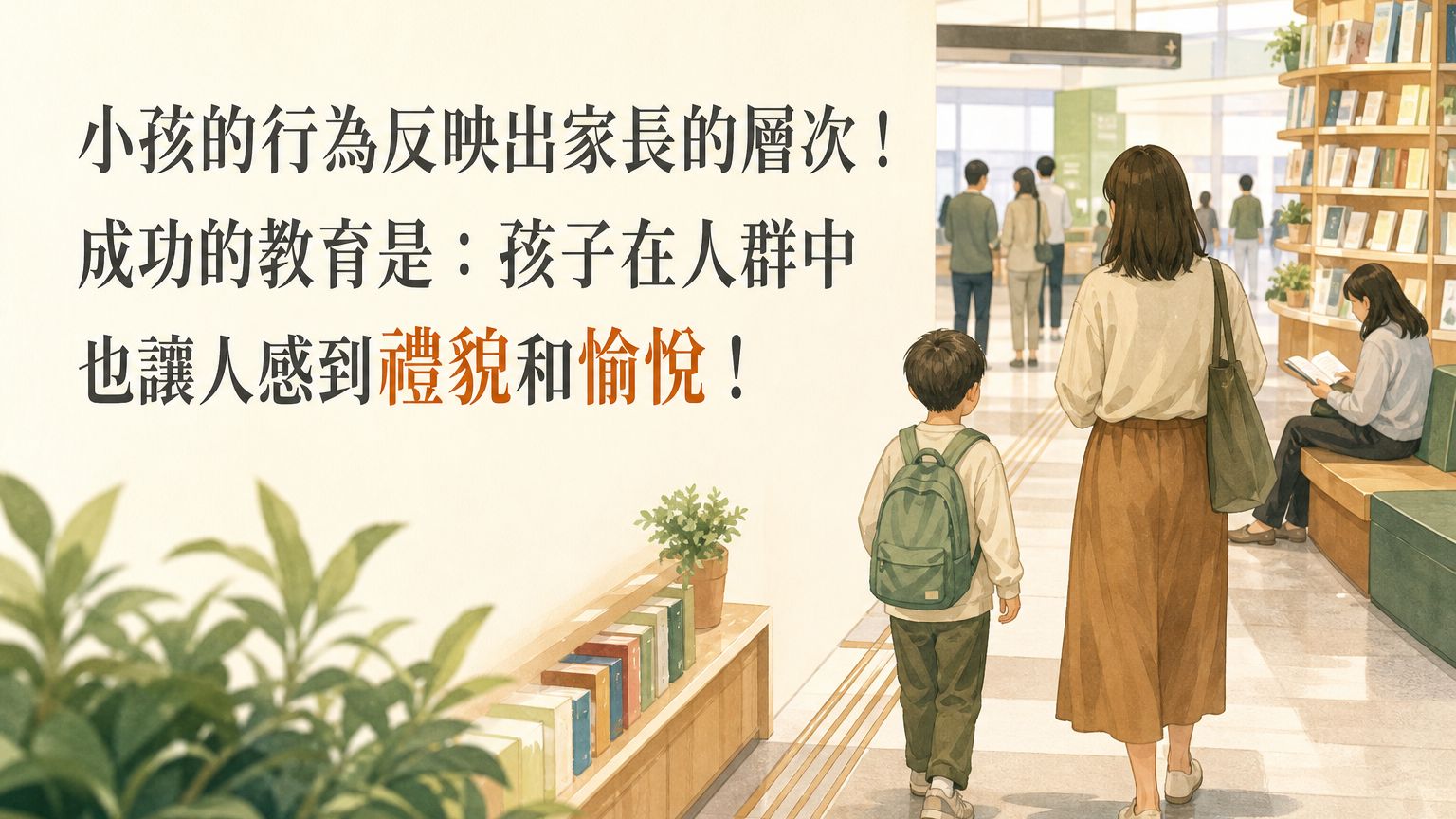 小孩的行為 反映出家長的層次！成功的教育是：孩子在人群中 也讓人感到禮貌和愉悅！