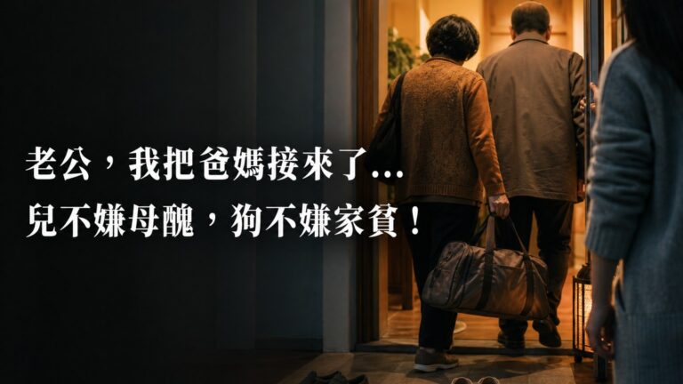 老公，我把爸媽接來了…感動上億人的一則故事，兒不嫌母醜，狗不嫌家貧！