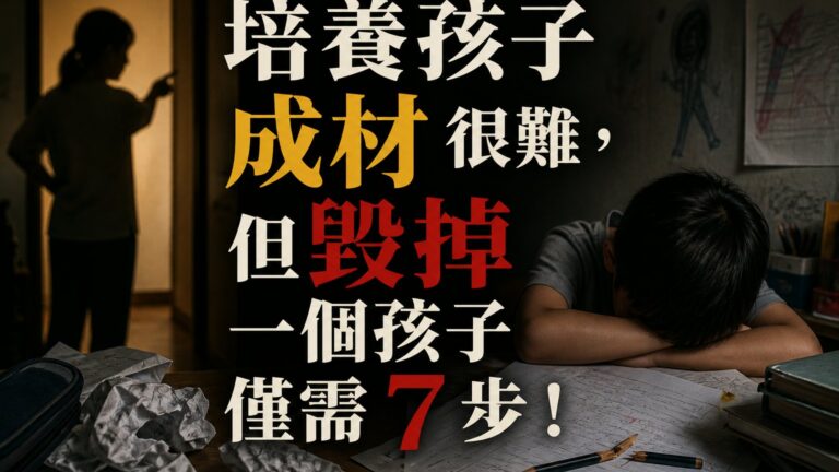 培養孩子 成材 很難，但毀掉 一個孩子 僅需７步！