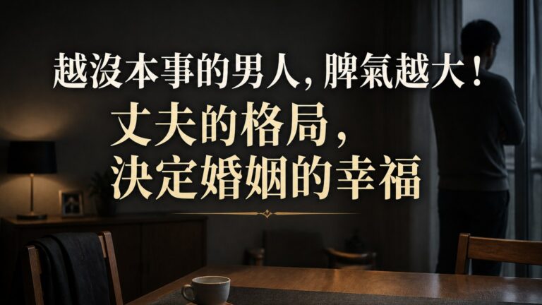 越沒本事的男人，脾氣越大！丈夫的格局，決定婚姻的幸福