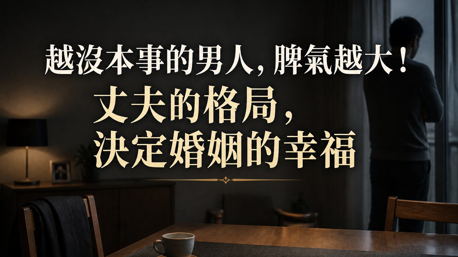 越沒本事的男人，脾氣越大！丈夫的格局，決定婚姻的幸福