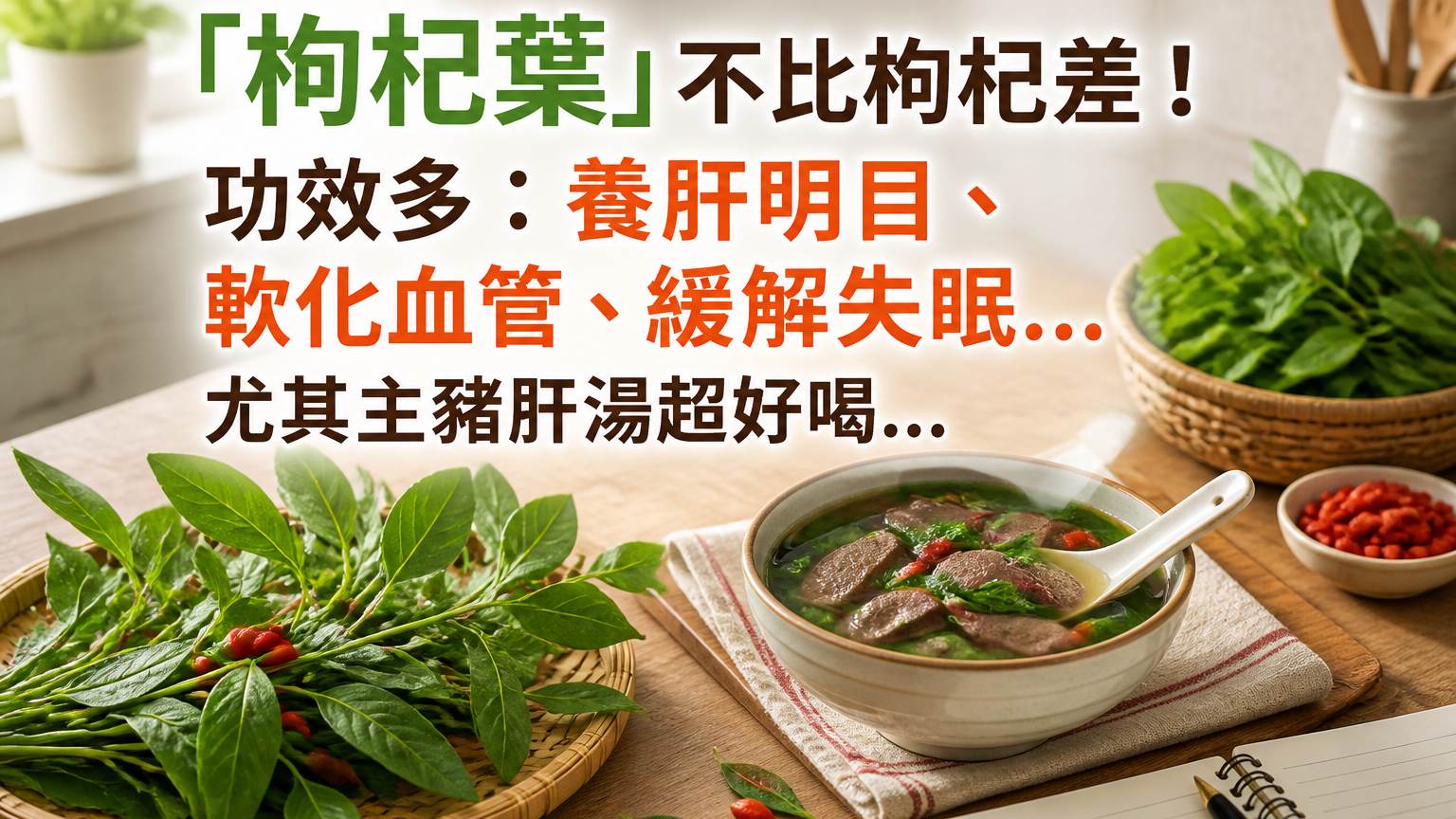 「枸杞葉」不比枸杞差！功效多：養肝明目、軟化血管、緩解失眠…尤其主豬肝湯超好喝…