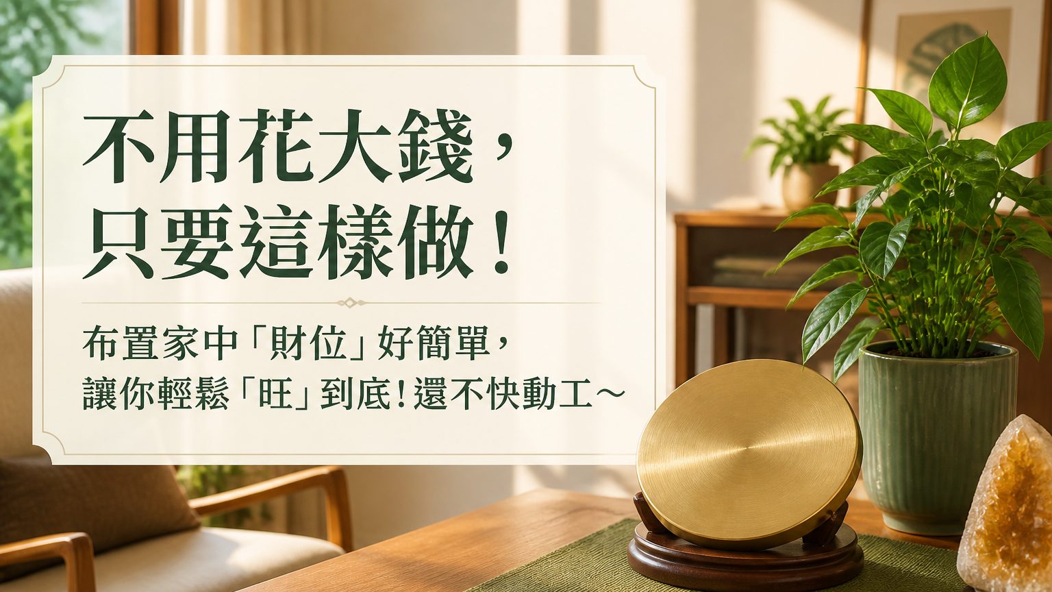 不用花大錢，只要這樣做！布置家中「財位」好簡單，讓你輕鬆「旺」到底！還不快動工～