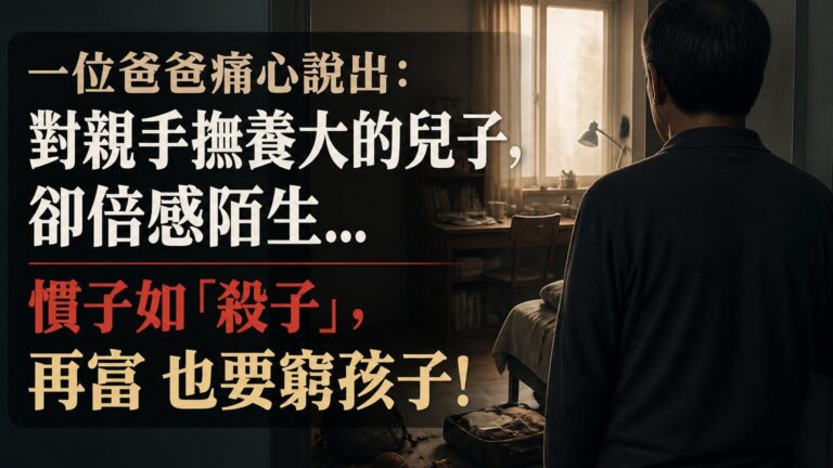 一位爸爸痛心說出：對親手撫養大的兒子，卻倍感陌生…慣子如「殺子」，再富 也要窮孩子！
