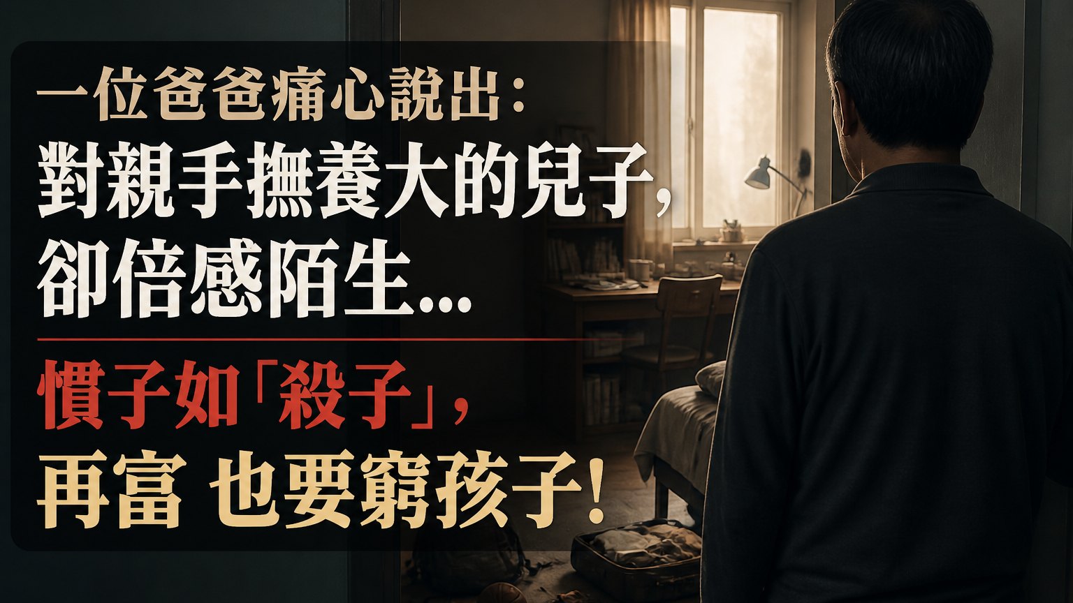 一位爸爸痛心說出：對親手撫養大的兒子，卻倍感陌生…慣子如「殺子」，再富 也要窮孩子！