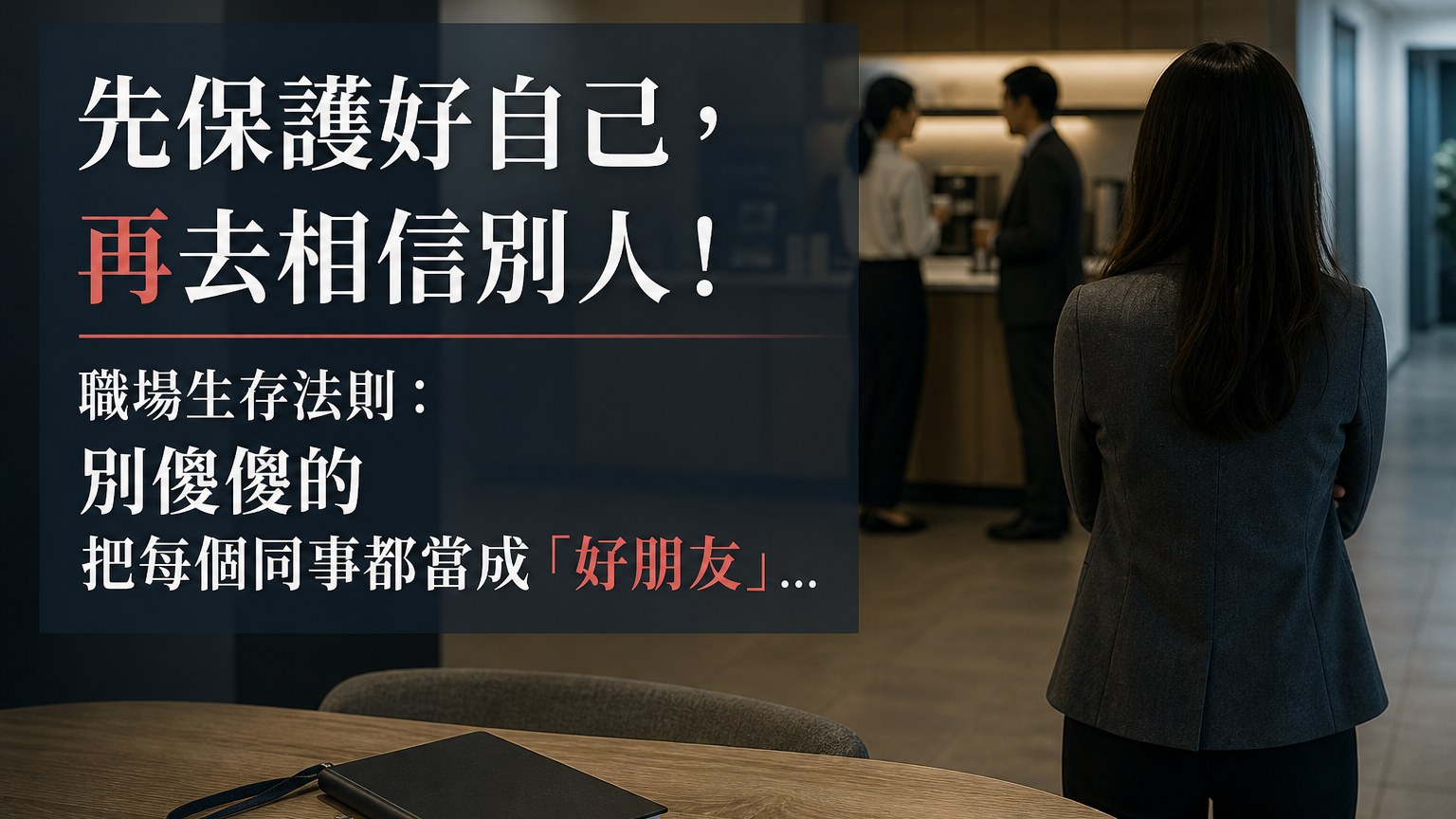 先保護好自己，再去相信別人！ 職場生存法則：別傻傻的 把每個同事都當成「好朋友」…