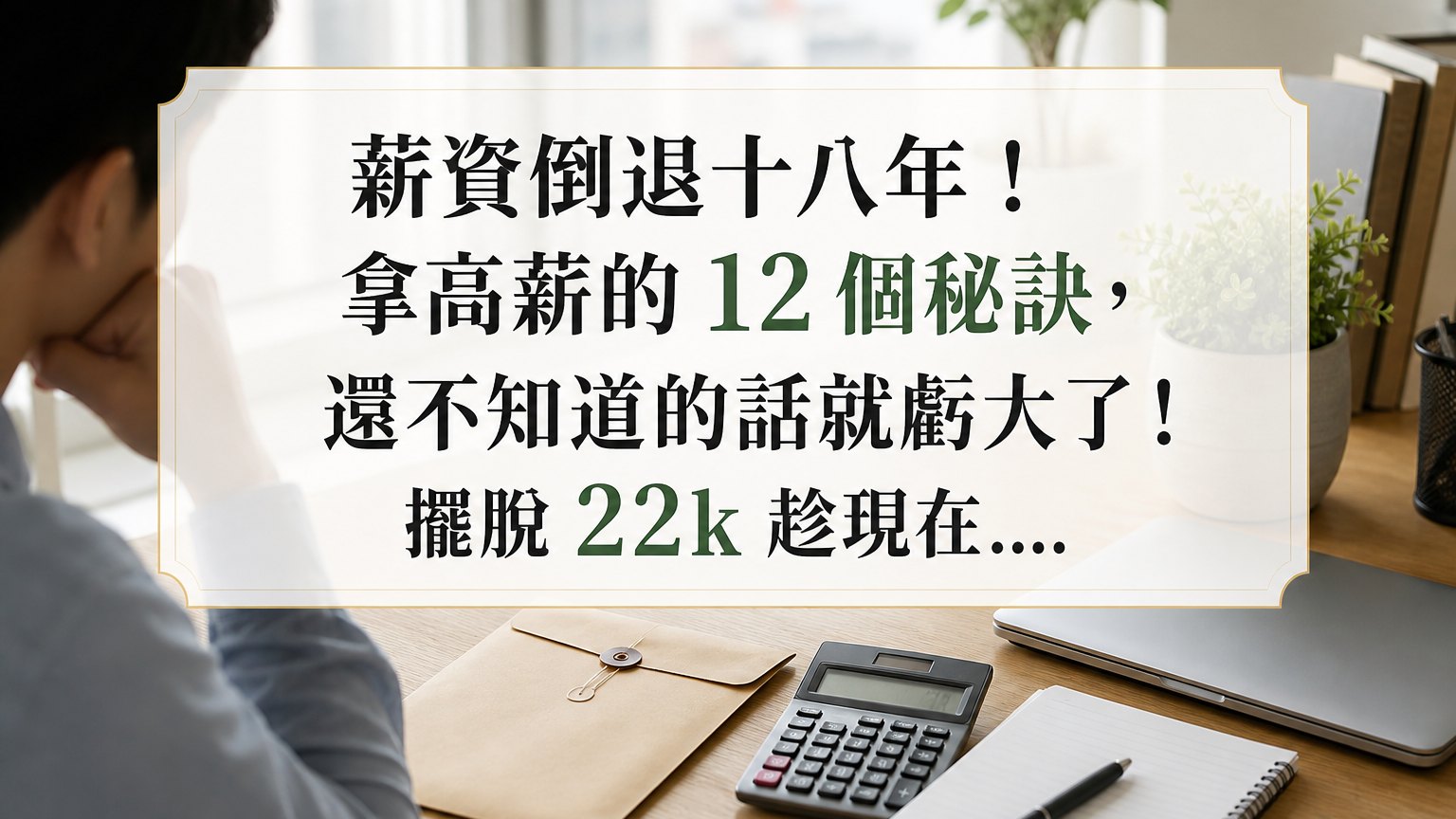 薪資倒退十八年！拿高薪的 12 個秘訣，還不知道的話就虧大了！擺脫 22k 趁現在….