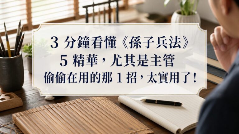 3 分鐘看懂《孫子兵法》5 精華，尤其是主管偷偷在用的那 1 招，太實用了！
