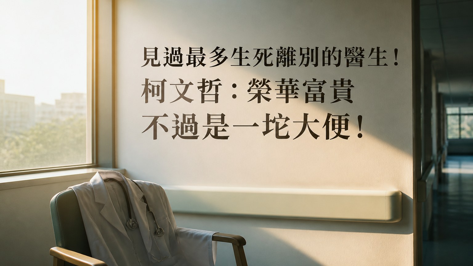 見過最多生死離別的醫生！柯文哲：榮華富貴不過是一坨大便！