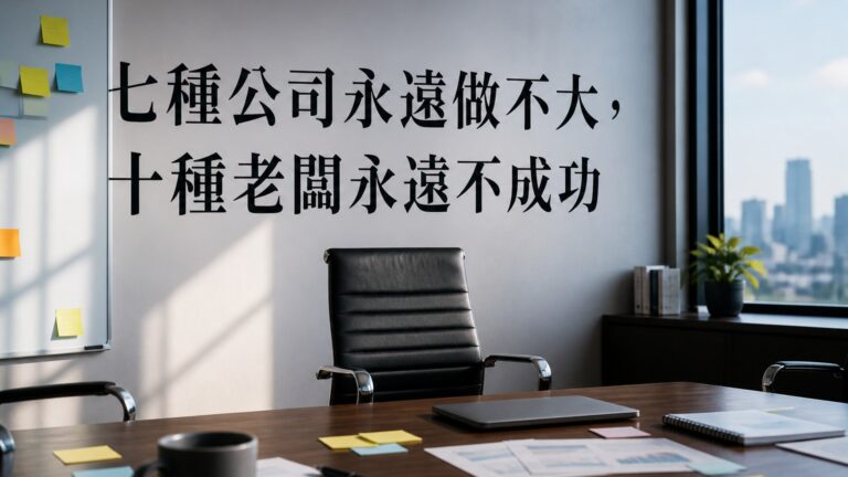 七種公司永遠做不大，十種老闆永遠不成功