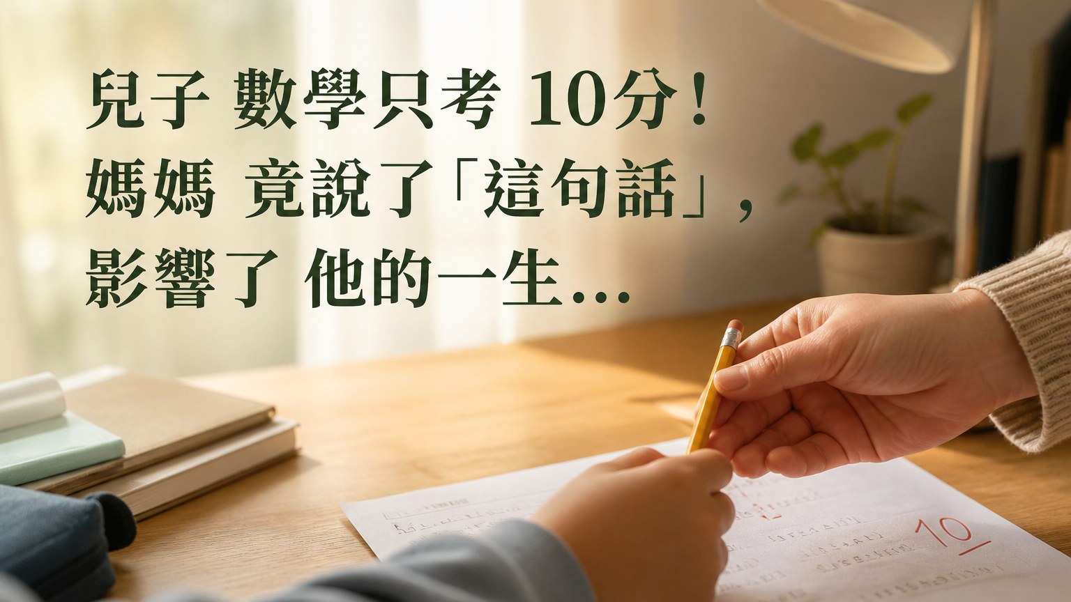 兒子 數學只考 10分！媽媽 竟說了「這句話」，影響了 他的一生…