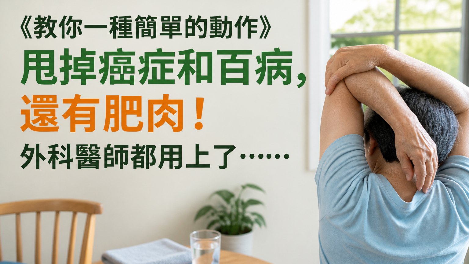 《教你一種簡單的動作》甩掉癌症和百病，還有肥肉！外科醫師都用上了······