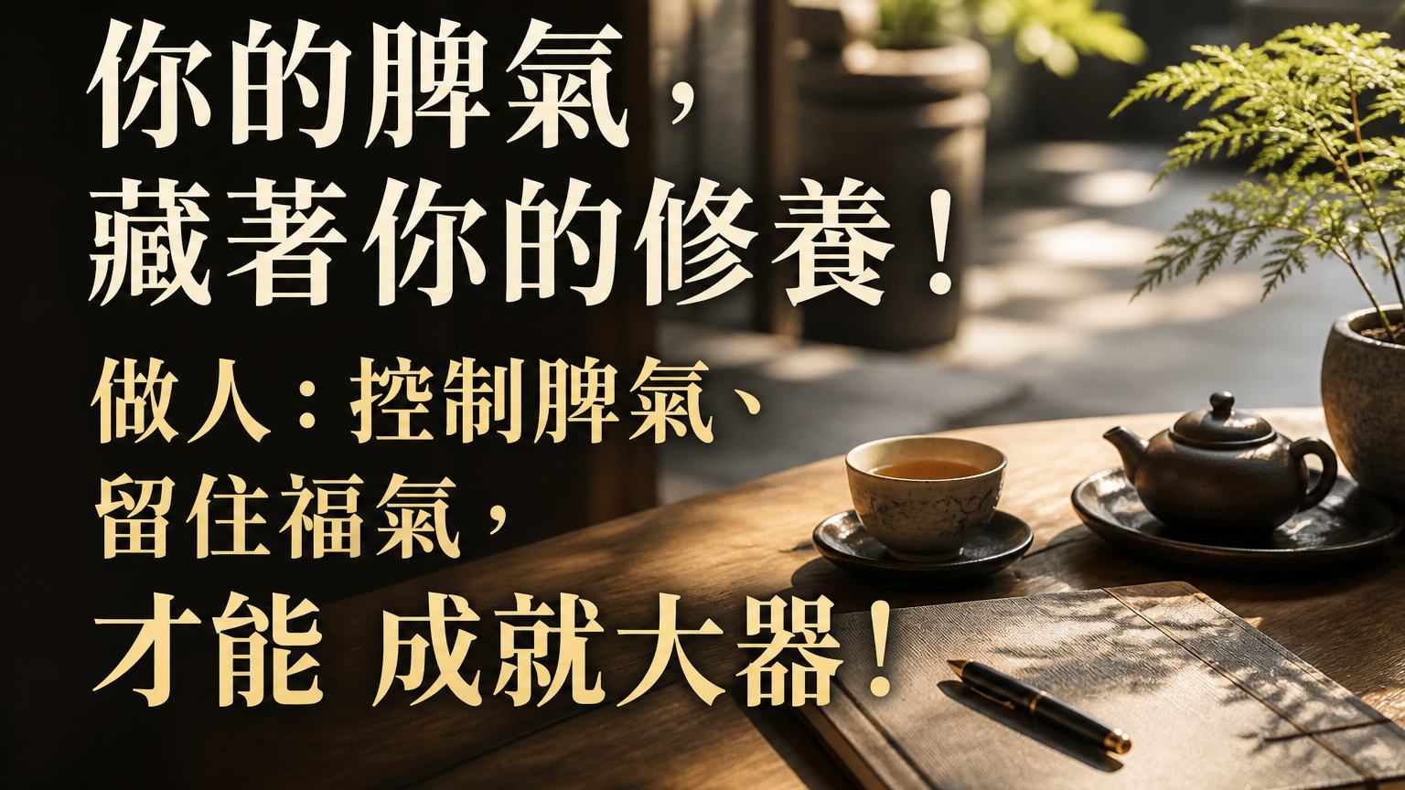 你的脾氣，藏著你的修養！做人：控制脾氣、留住福氣，才能 成就大器！
