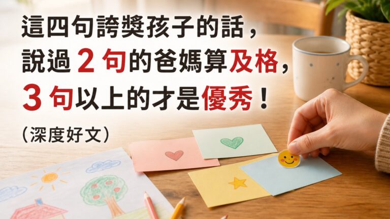 這四句誇獎孩子的話，說過 2 句的爸媽算及格，3 句以上的才是優秀！(深度好文)