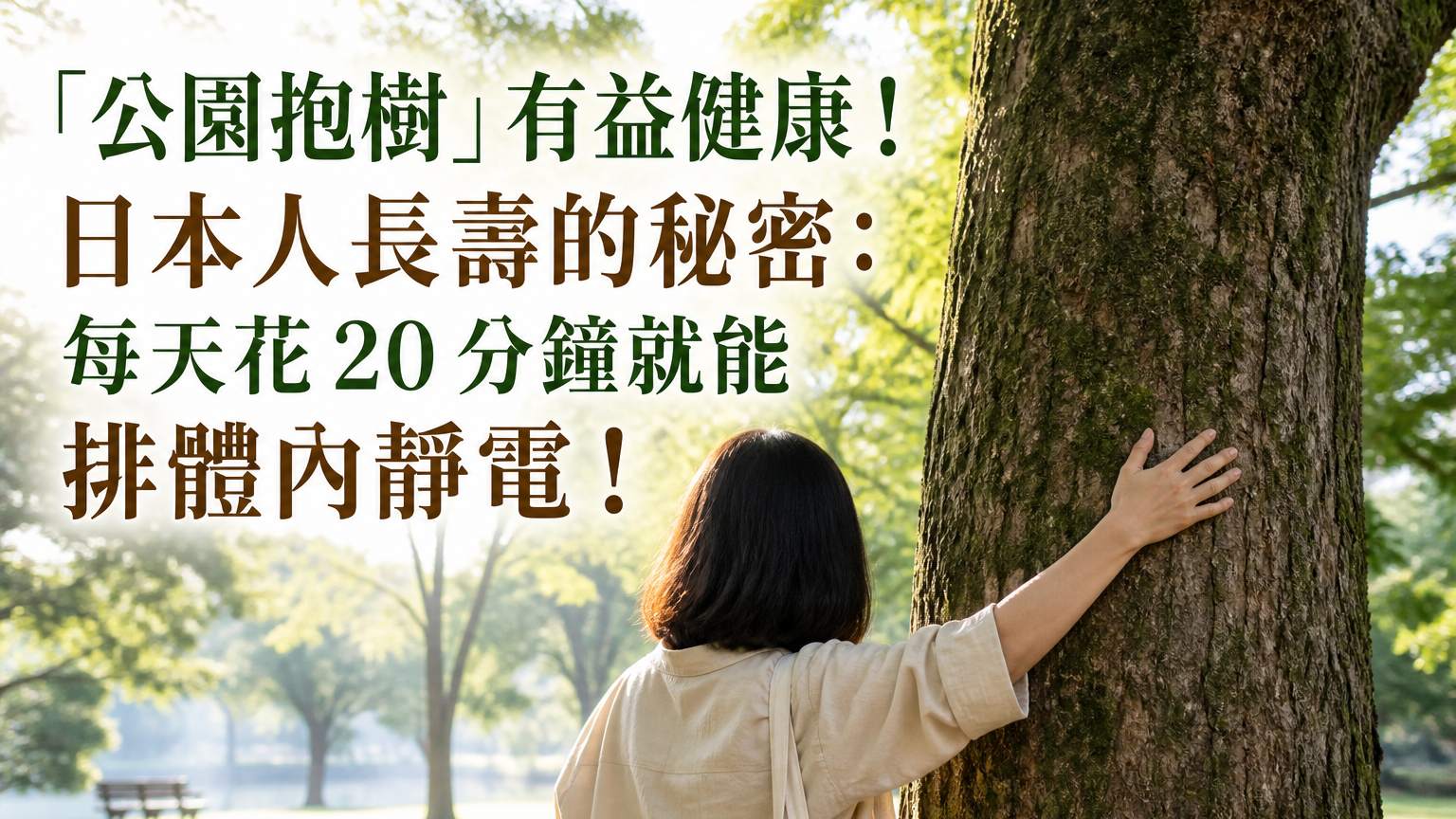「公園抱樹」有益健康！日本人長壽的秘密：每天花 20 分鐘就能 排體內靜電！