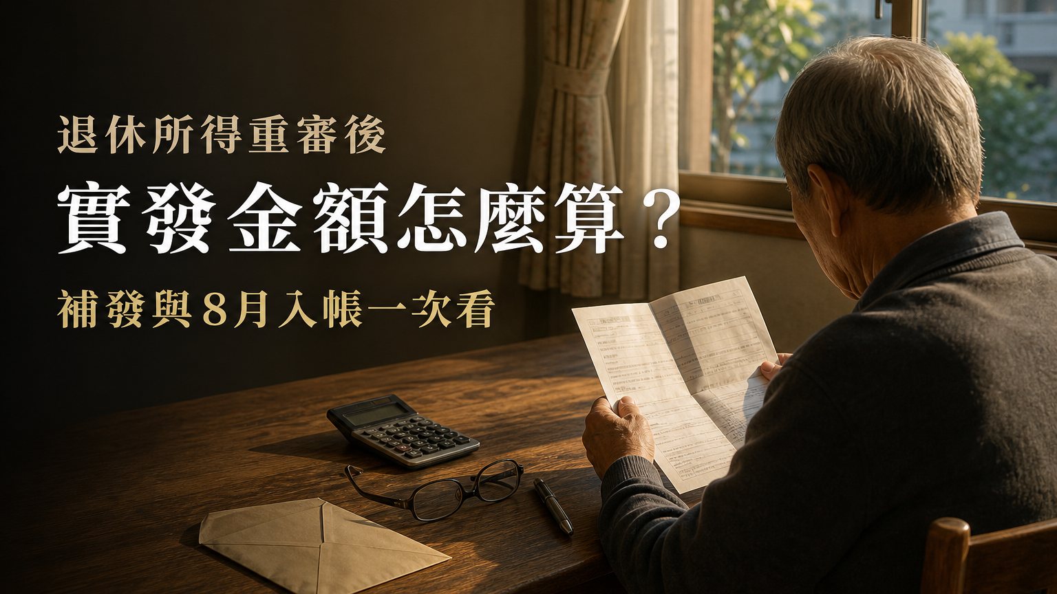 公務人員退休所得重審後實發金額怎麼算？試算器、補發與8月入帳一次看