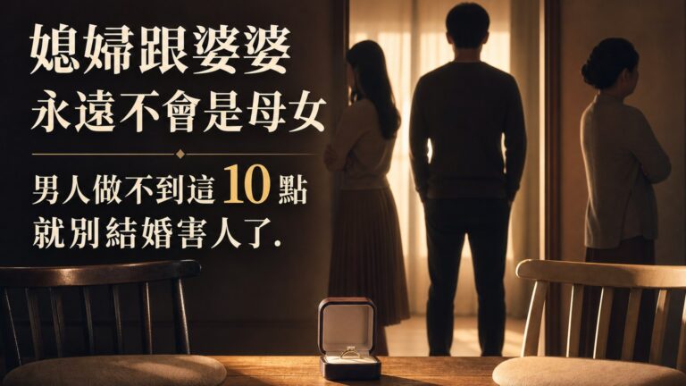 媳婦跟婆婆，永遠不會是母女！呂秋遠：男人做不到這 10 點，就別 結婚害人了…