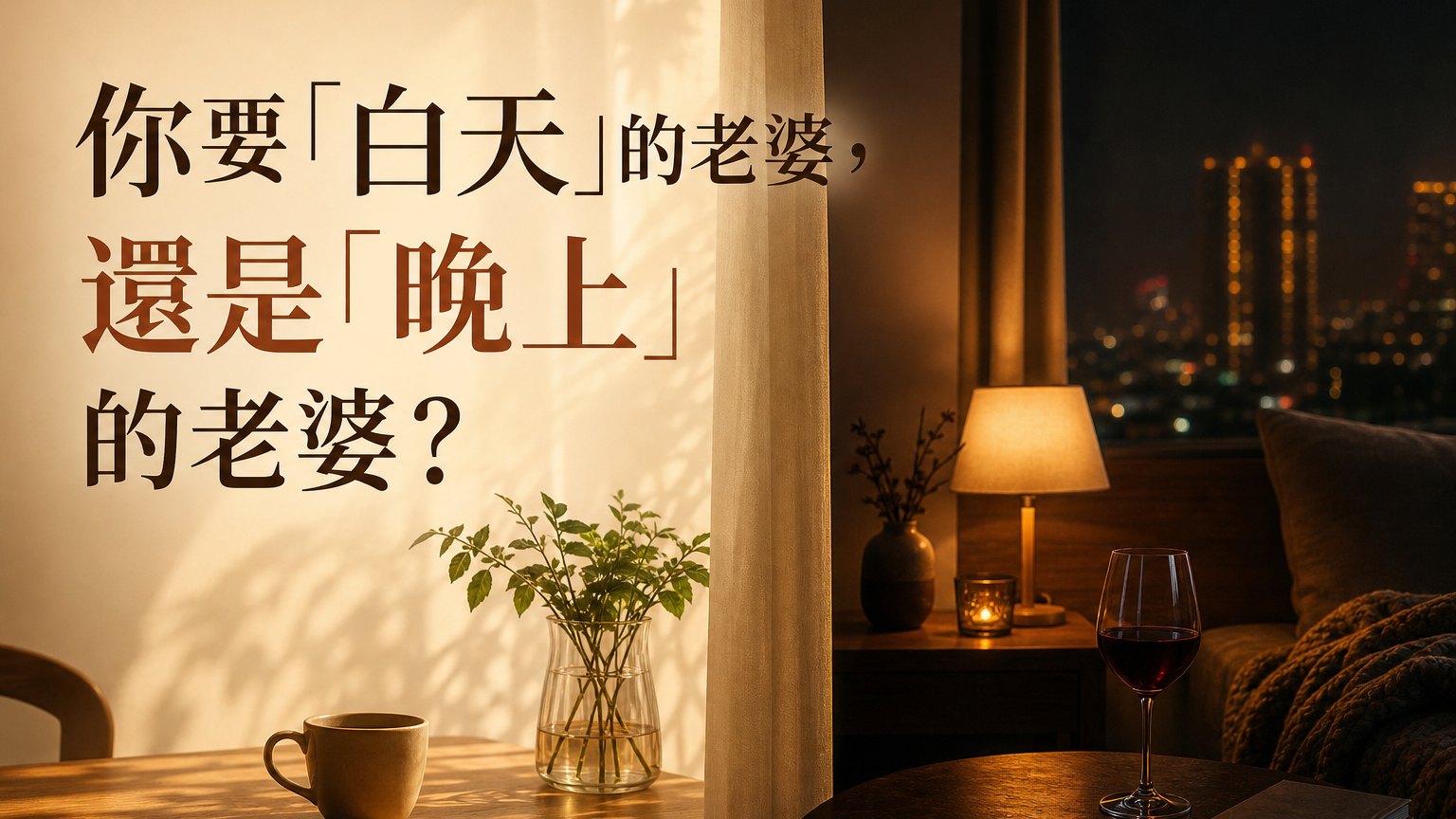 你要「白天」的老婆，還是「晚上」的老婆？(深度好文)