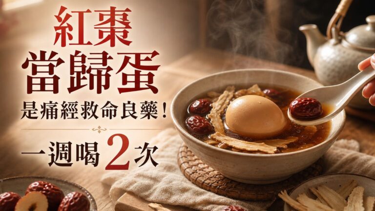 「紅棗當歸蛋」是痛經救命良藥！一週喝 2 次，50 歲像 20 歲，超簡單！