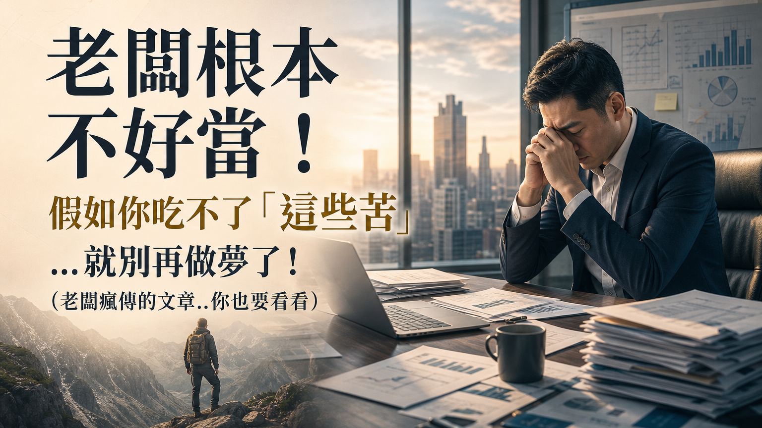 老闆根本不好當！ 假如你吃不了「這些苦」…就別再做夢了！（老闆瘋傳的文章..你也要看看）