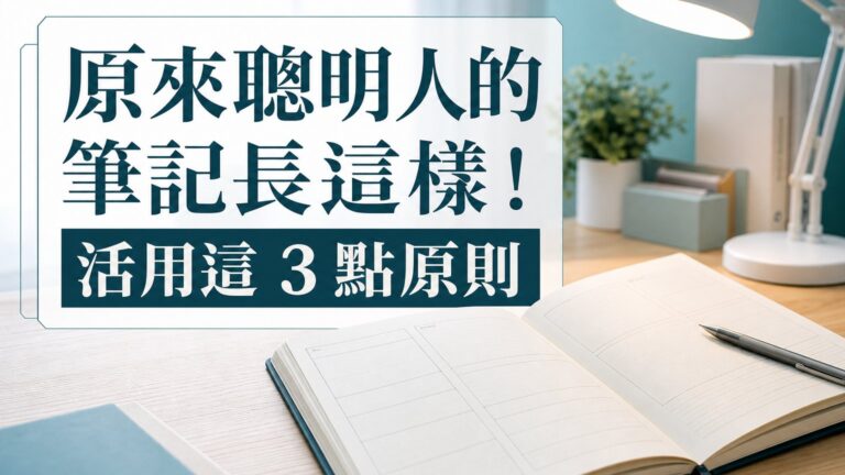 原來聰明人的筆記長這樣！活用這 ３ 點原則 ，讓你讀書更有趣 、工作有效率！