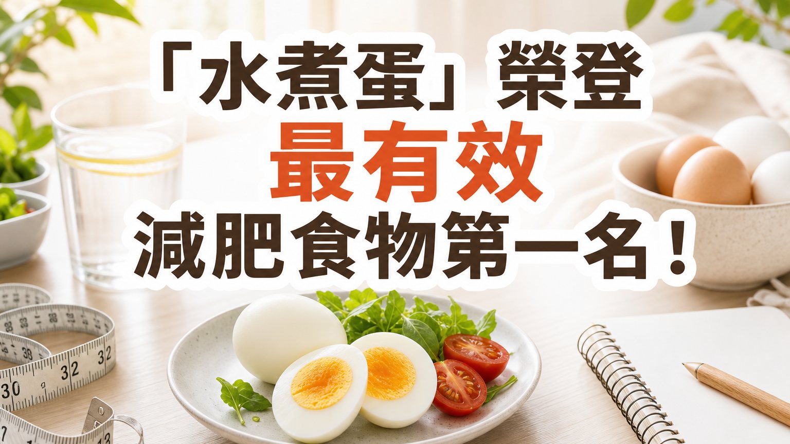 「水煮蛋」榮登 最有效 減肥食物第一名！營養師掛保證：照著吃，２周瘦５公斤！