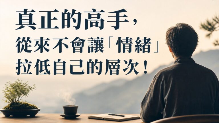 真正的高手，從來不會讓「情緒」拉低自己的層次！