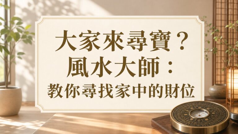 大家來尋寶？風水大師：教你尋找家中的財位，努力之餘，讓好風水再祝你一臂之力…